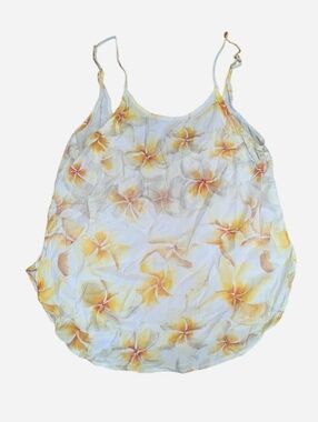 Paradise Now Maui Hawaii Plumeria Heaven Aloha Tank top blouse shirt Size M